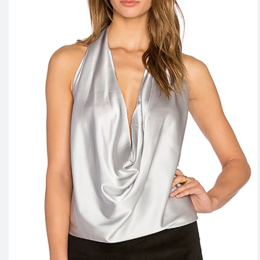 Ramy Brook Elegant Gray Draped Top